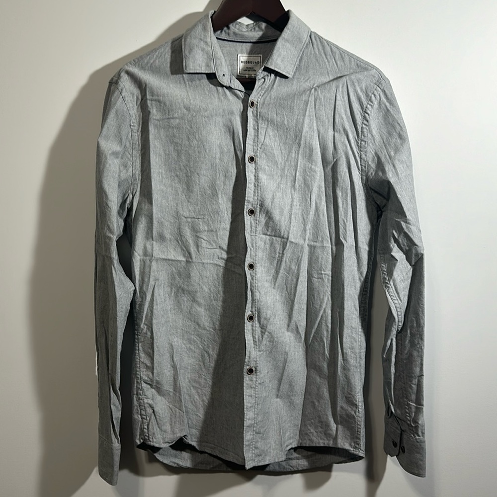 Grey cotton dress shirt